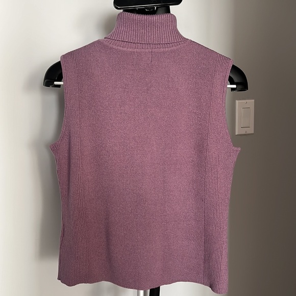 Cleo petite knitted turtleneck sleeveless sweater, petite large - Picture 3 of 4